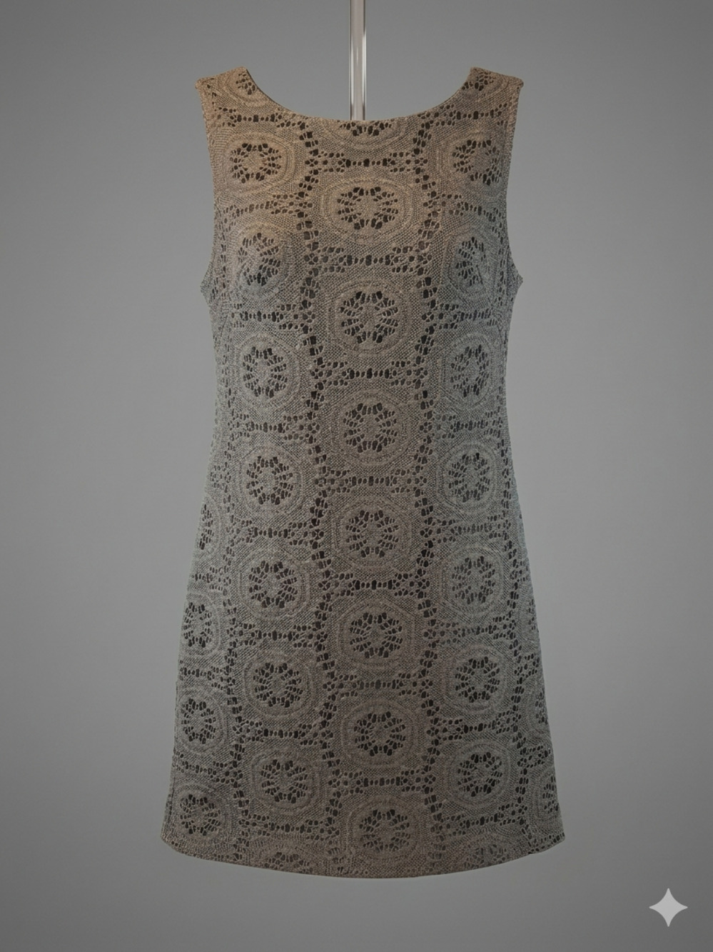 Adrianna Papell Dress Crochet Knit Gray size 8